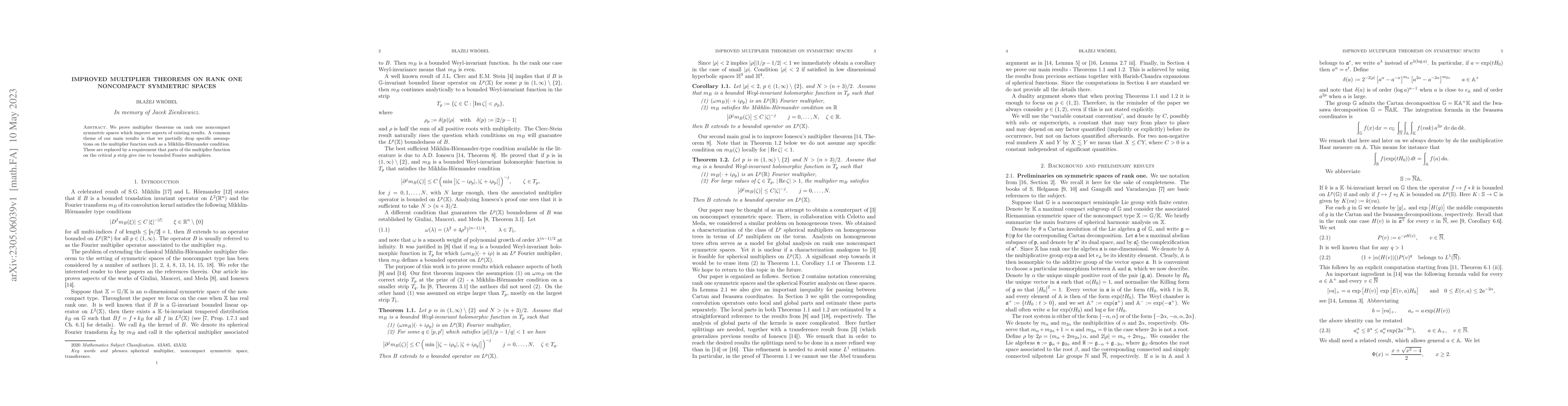 Thumbnail for Improved multiplier theorems on rank one noncompact symmetric spaces