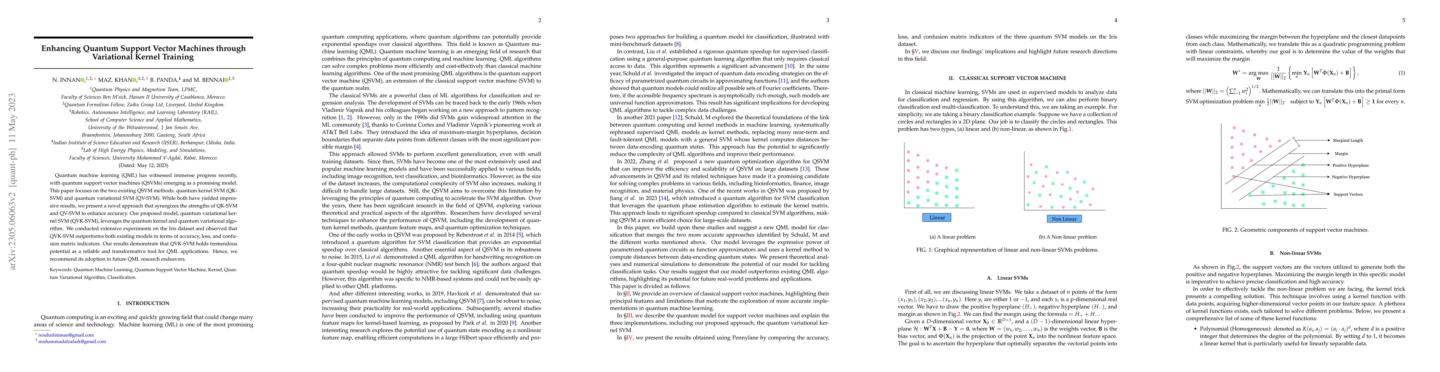 Thumbnail for Enhancing Quantum Support Vector Machines through Variational Kernel
  Training