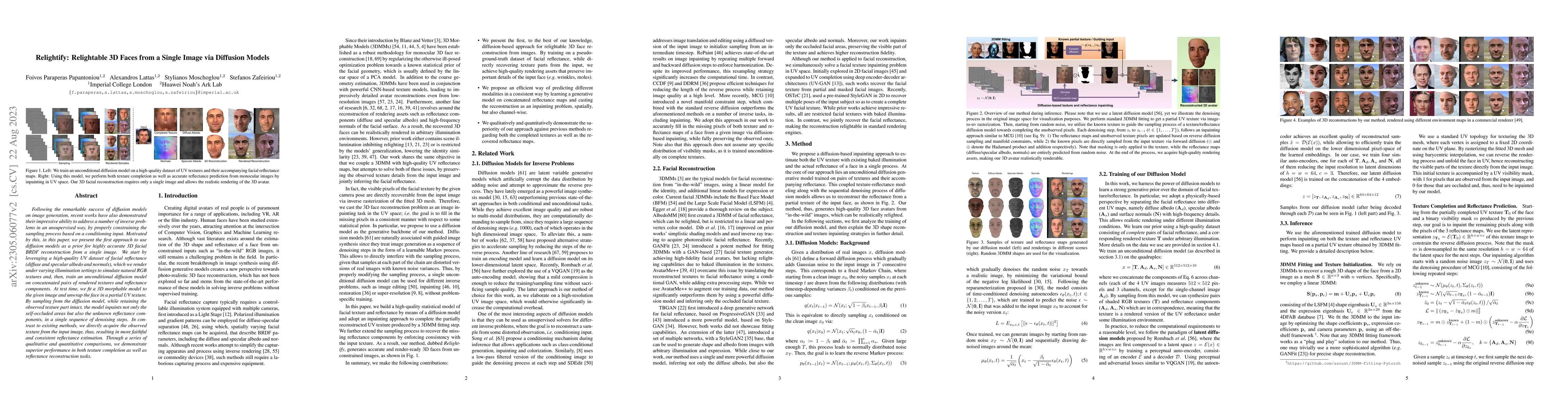 Thumbnail for Relightify: Relightable 3D Faces from a Single Image via Diffusion
  Models