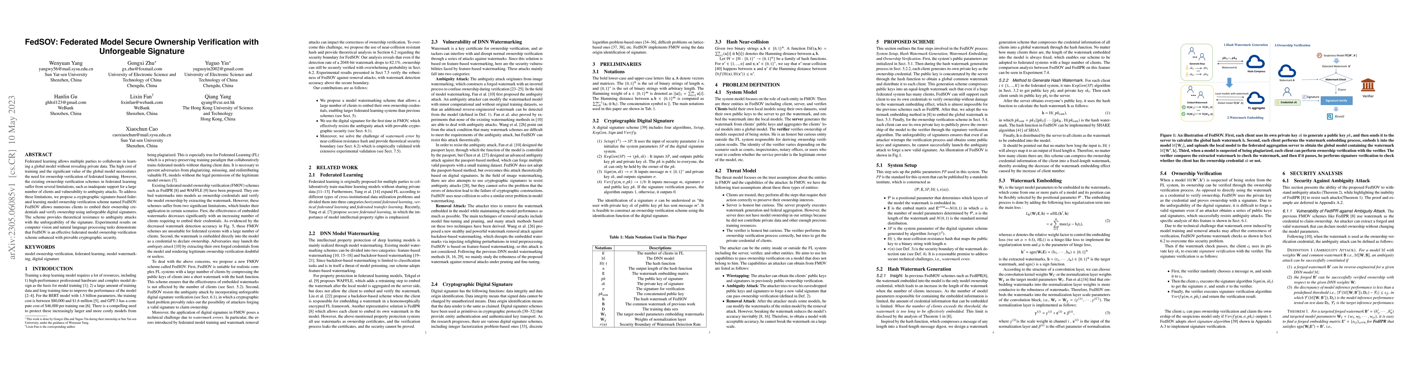 Thumbnail for FedSOV: Federated Model Secure Ownership Verification with Unforgeable
  Signature