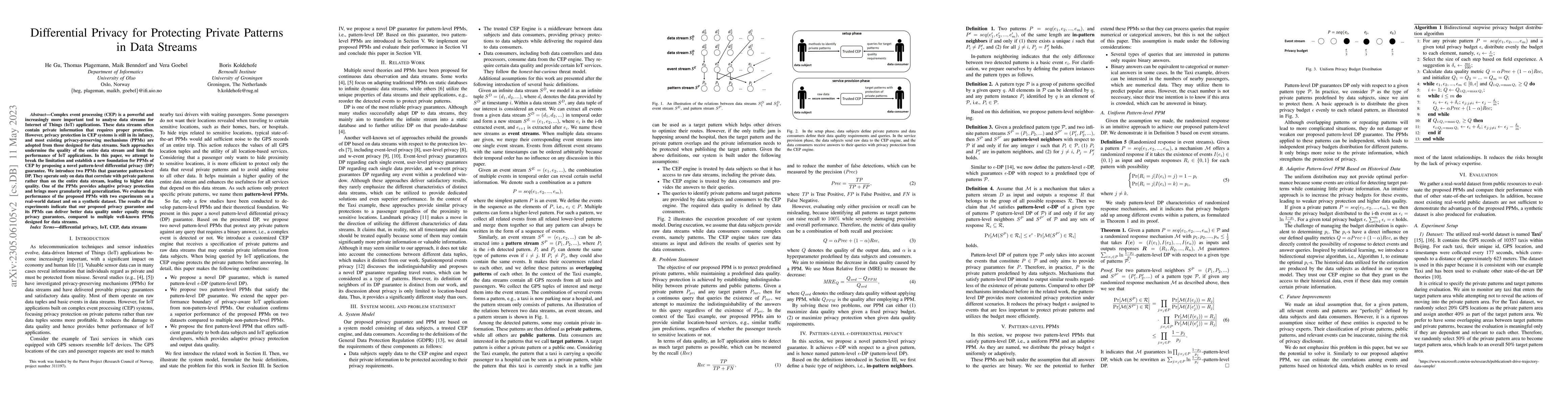 Thumbnail for Differential Privacy for Protecting Private Patterns in Data Streams