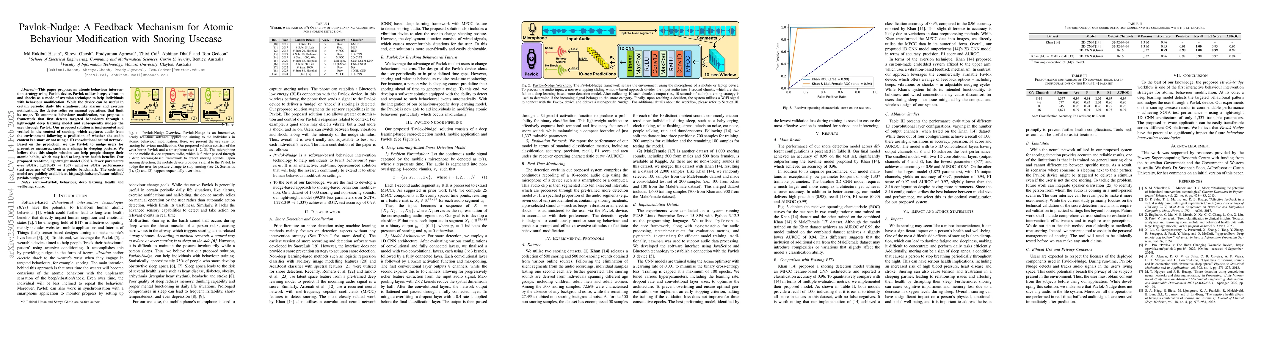 Thumbnail for Pavlok-Nudge: A Feedback Mechanism for Atomic Behaviour Modification
  with Snoring Usecase