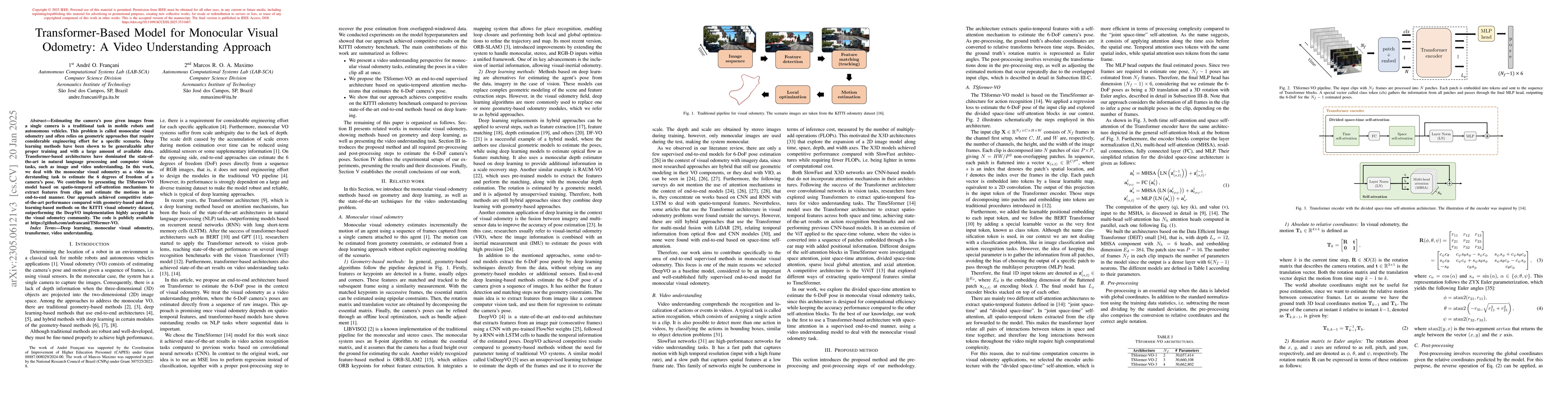 Thumbnail for Transformer-based model for monocular visual odometry: a video
  understanding approach
