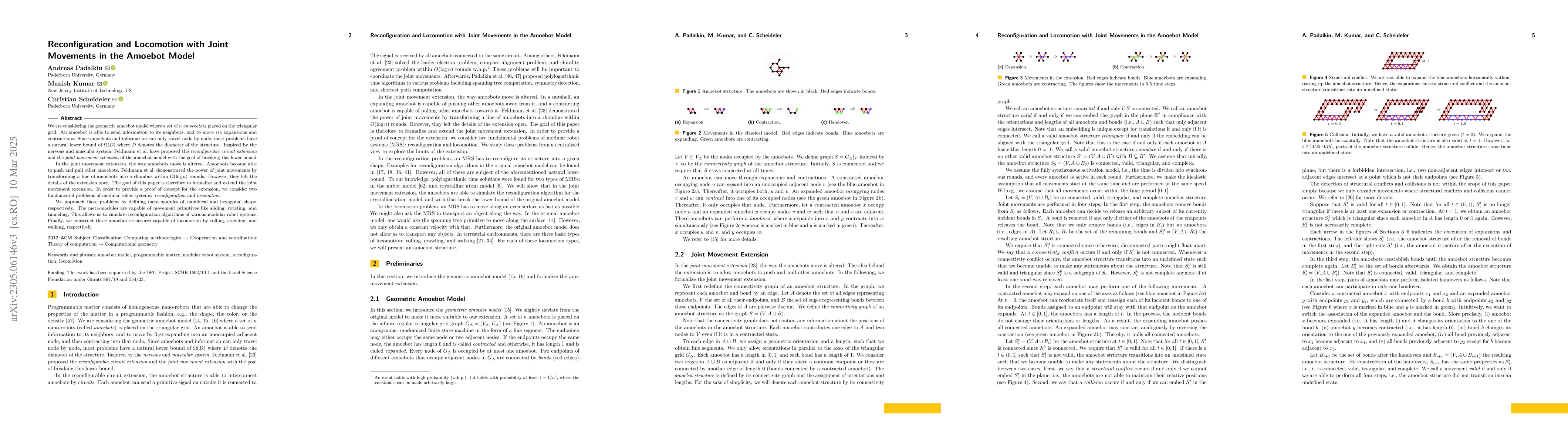 Thumbnail for Shape Formation and Locomotion with Joint Movements in the Amoebot Model