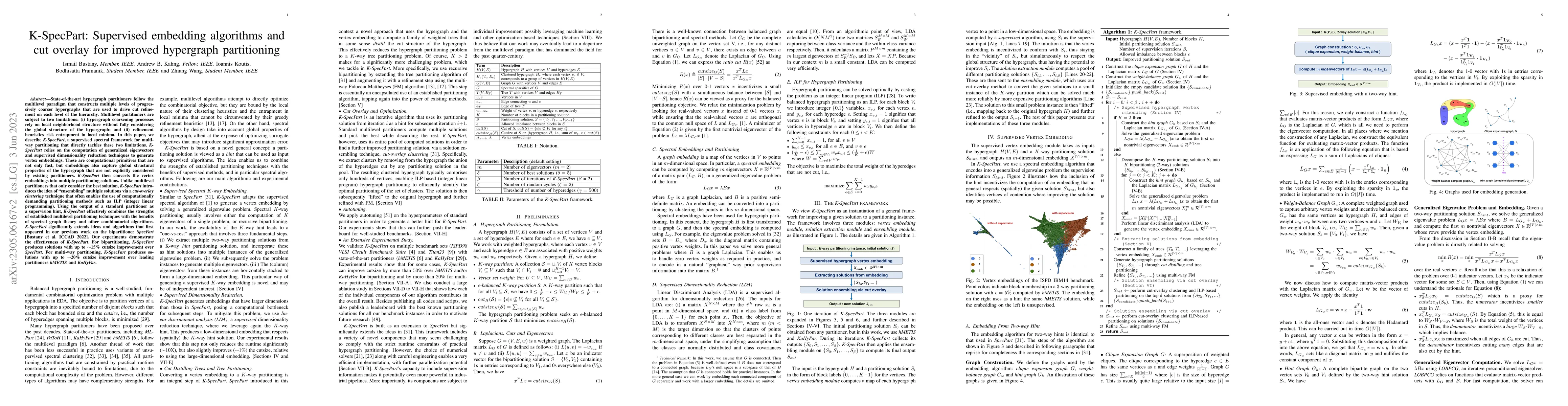 Thumbnail for K-SpecPart: Supervised embedding algorithms and cut overlay for improved
  hypergraph partitioning
