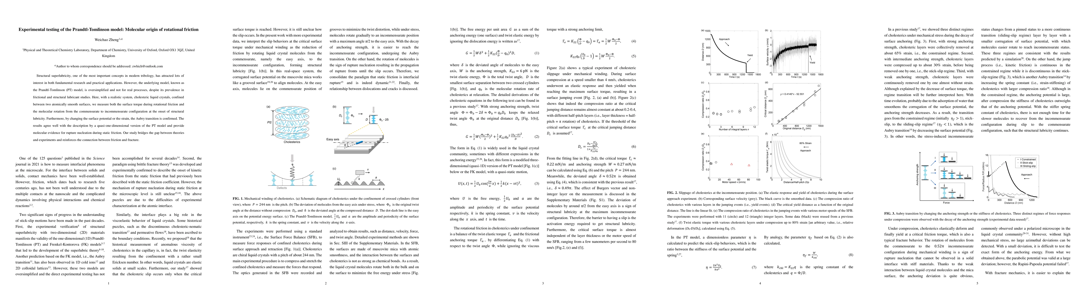 Thumbnail for Experimental testing of the Prandtl-Tomlinson model: Molecular origin of
  rotational friction