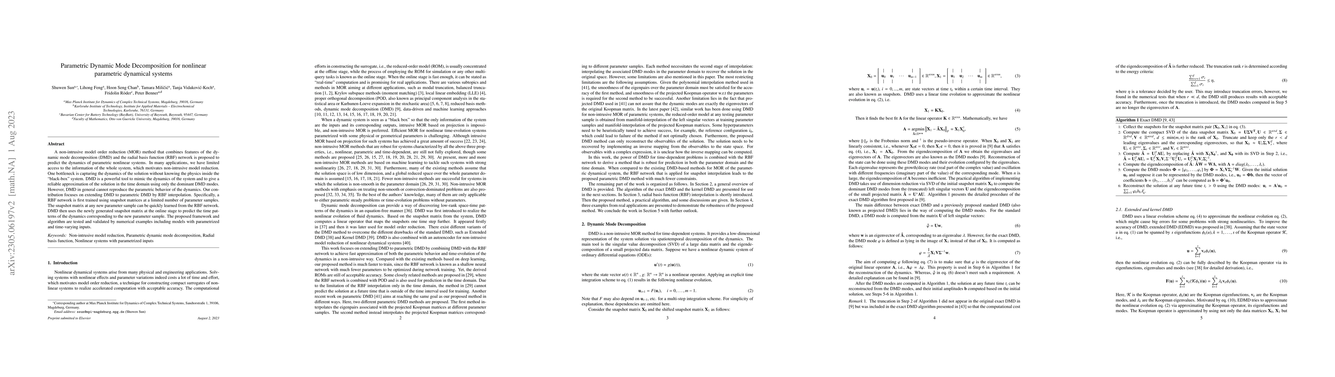 Thumbnail for Parametric Dynamic Mode Decomposition for nonlinear parametric dynamical
  systems