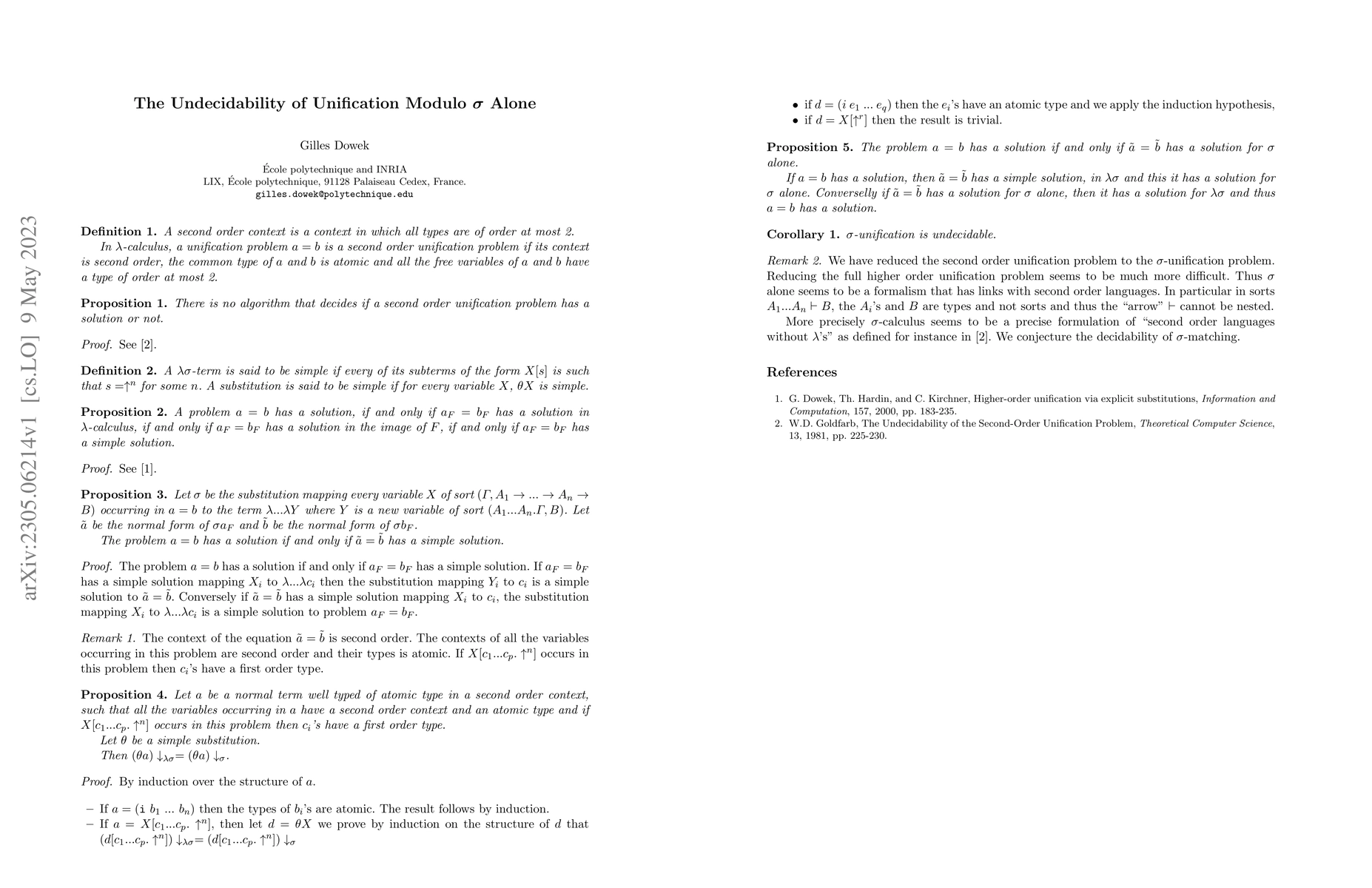 Thumbnail for The Undecidability of Unification Modulo $\sigma$ Alone
