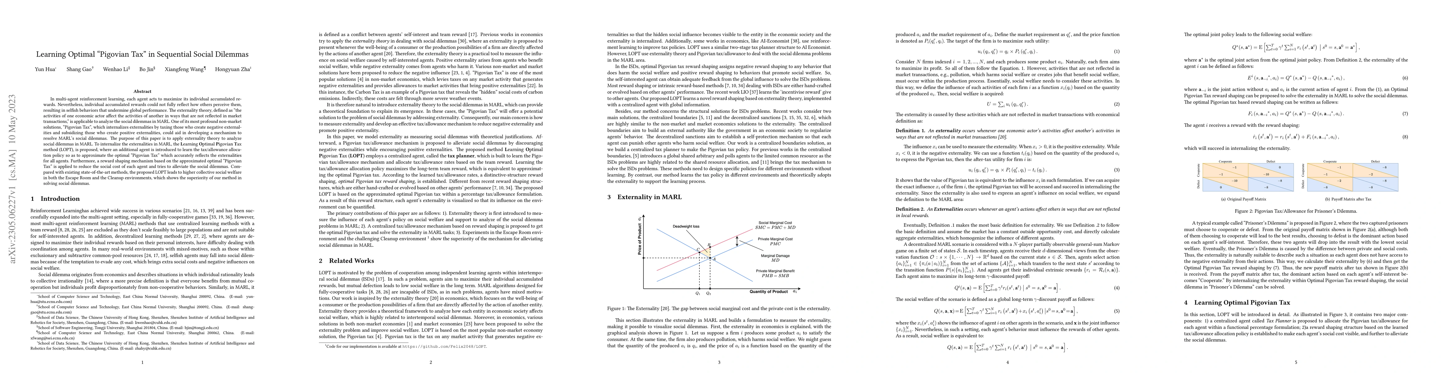 Thumbnail for Learning Optimal "Pigovian Tax" in Sequential Social Dilemmas