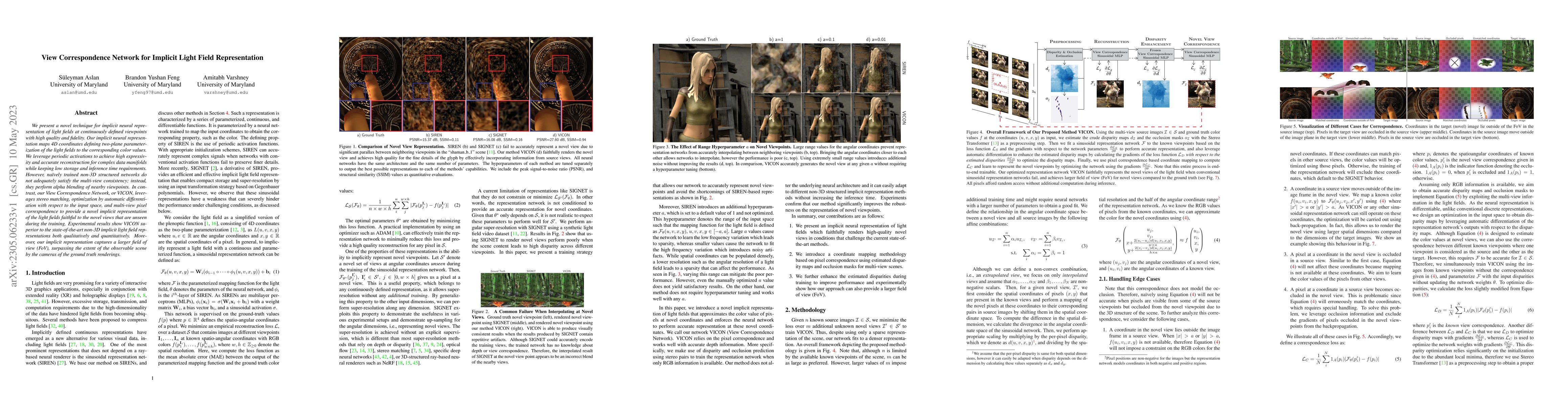 Thumbnail for View Correspondence Network for Implicit Light Field Representation