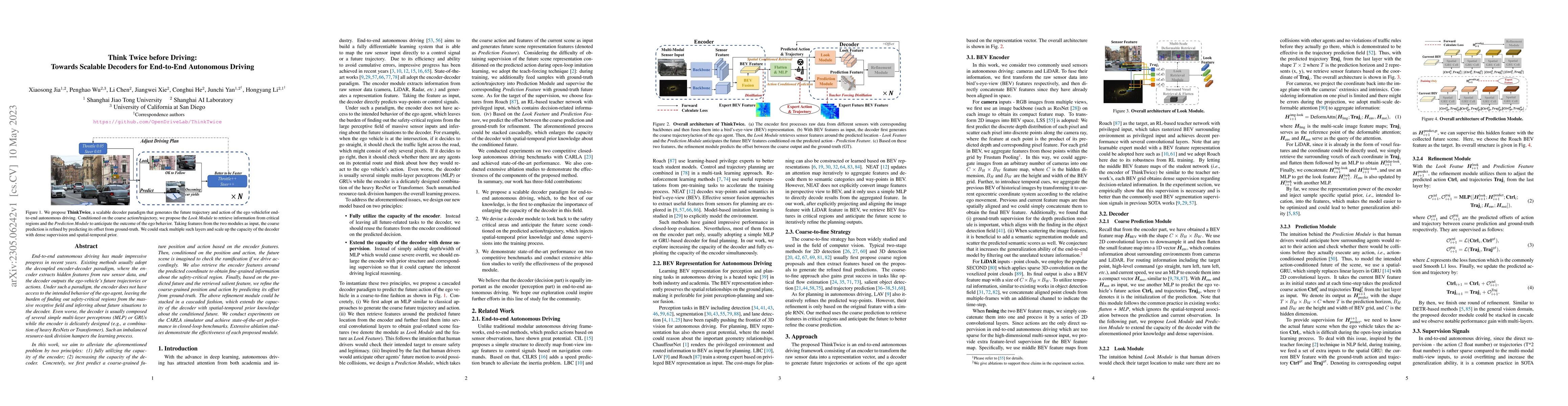 Thumbnail for Think Twice before Driving: Towards Scalable Decoders for End-to-End
  Autonomous Driving