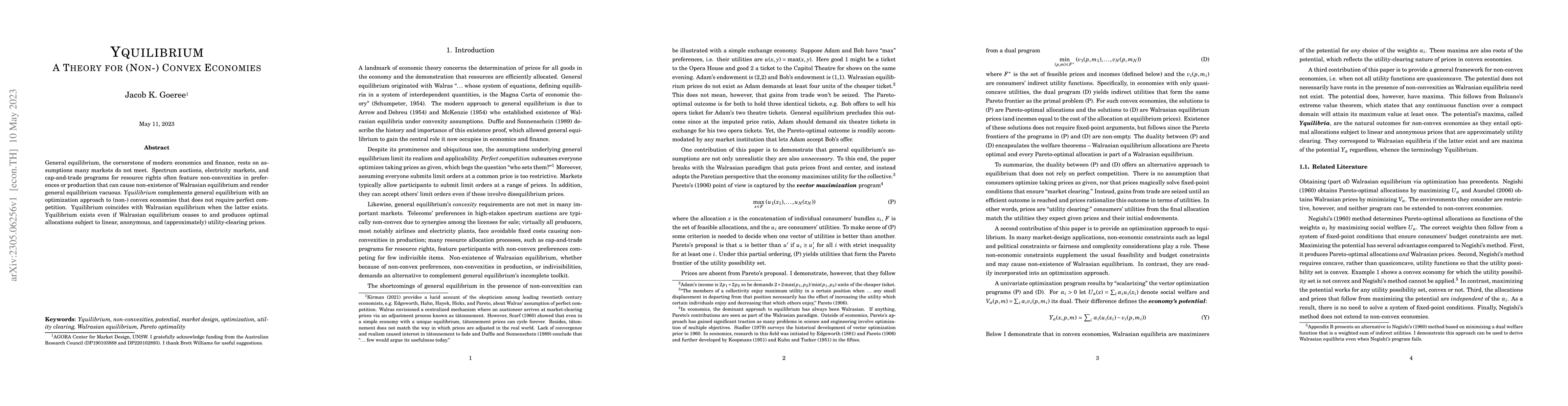 Thumbnail for Yquilibrium: A Theory for (Non-) Convex Economies
