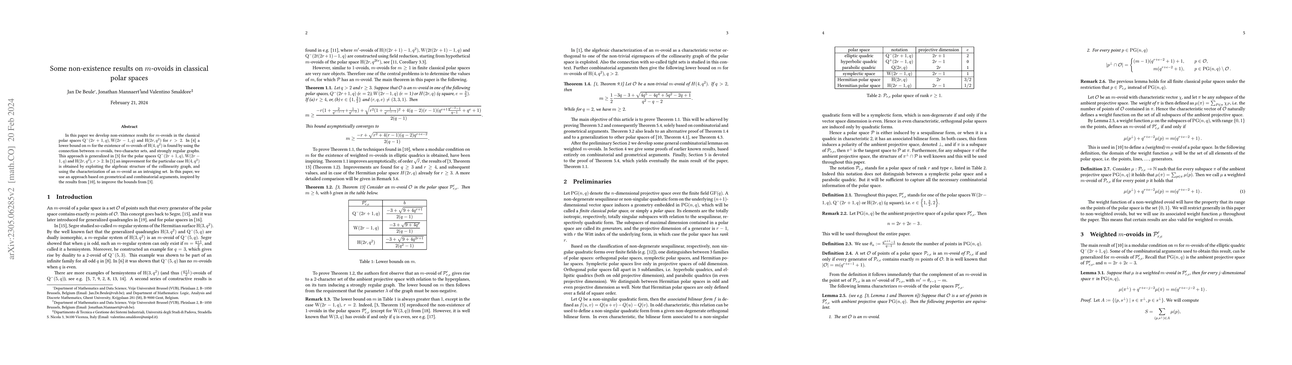 Thumbnail for Some non-existence results on $m$-ovoids in classical polar spaces