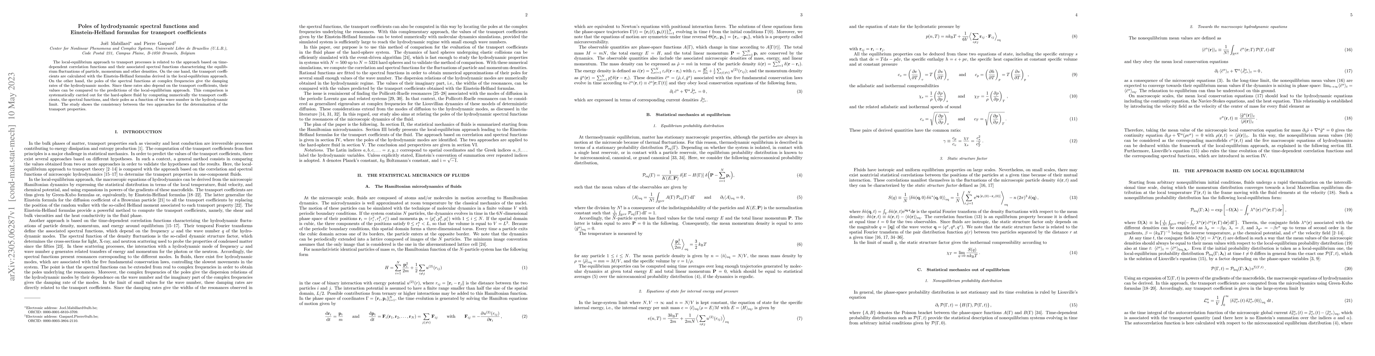 Thumbnail for Poles of hydrodynamic spectral functions and Einstein-Helfand formulas
  for transport coefficients