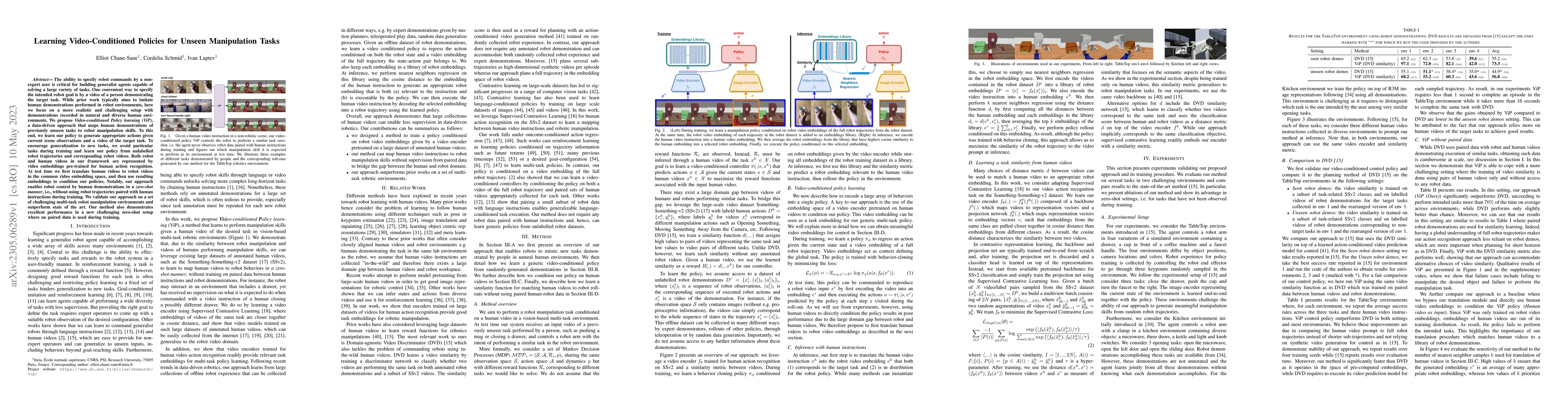 Thumbnail for Learning Video-Conditioned Policies for Unseen Manipulation Tasks
