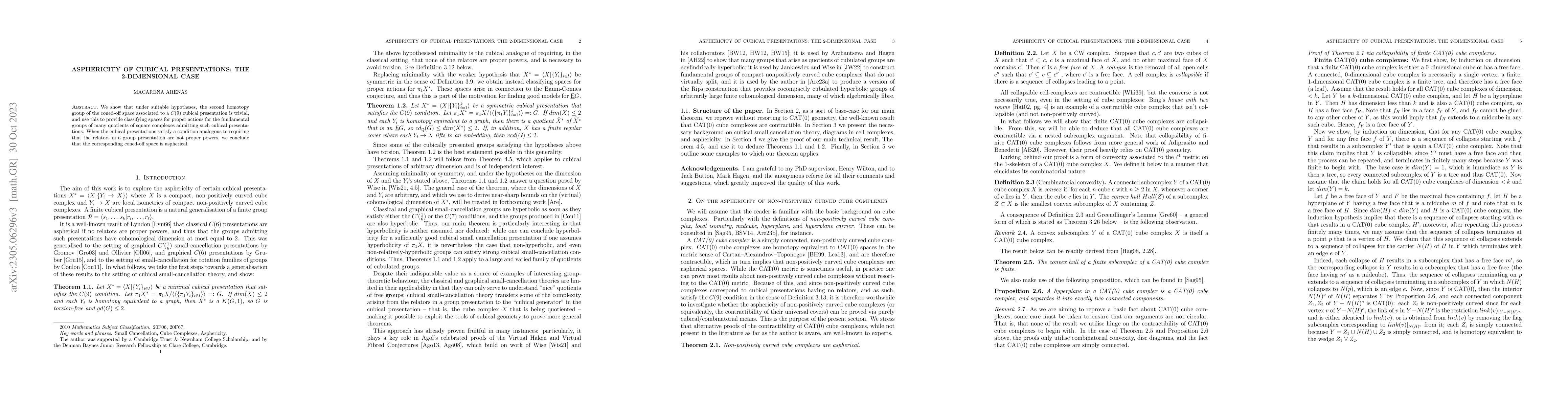Thumbnail for Asphericity of cubical presentations: the 2-dimensional case