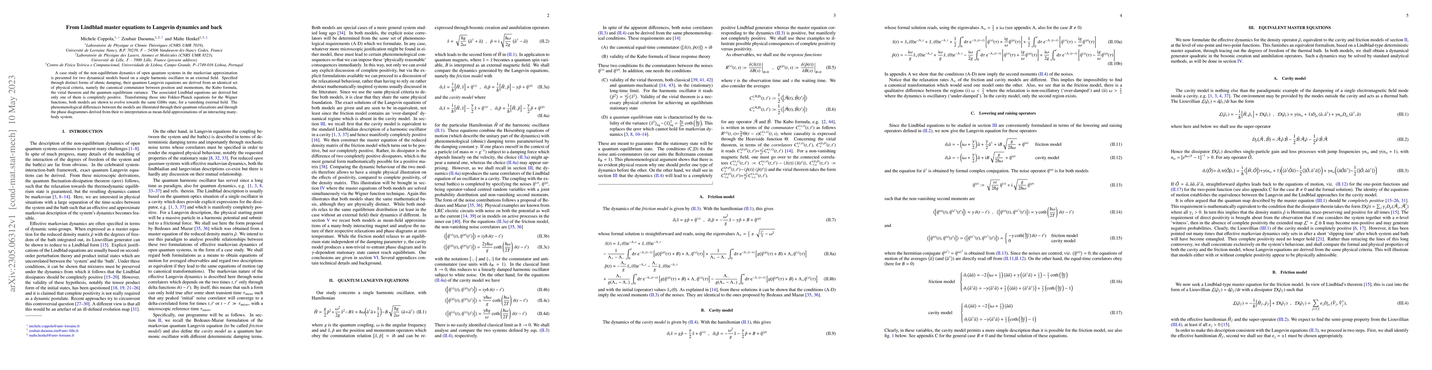 Thumbnail for From Lindblad master equations to Langevin dynamics and back