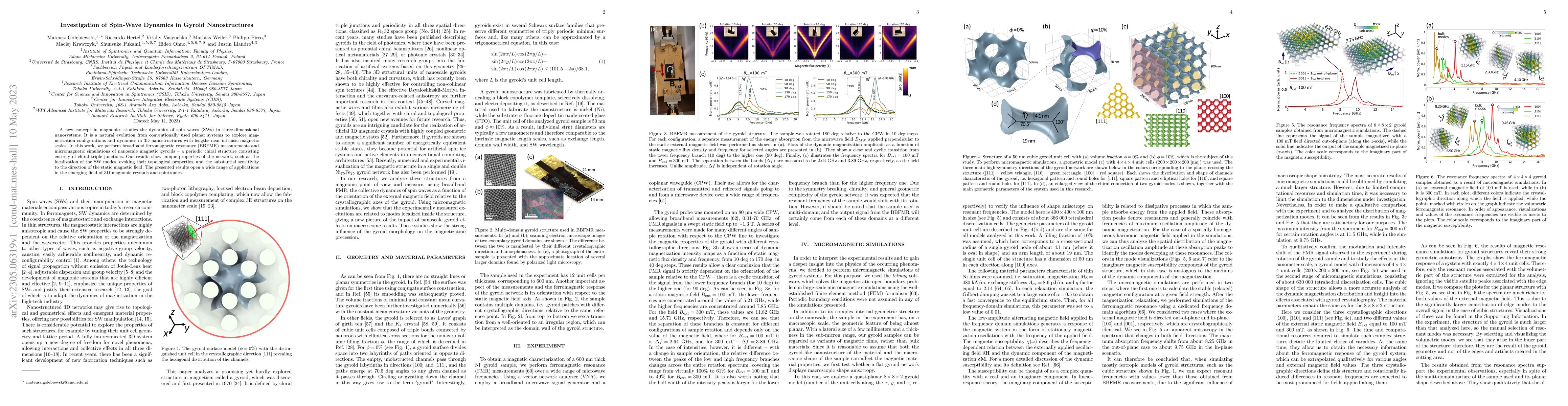 Thumbnail for Investigation of Spin-Wave Dynamics in Gyroid Nanostructures