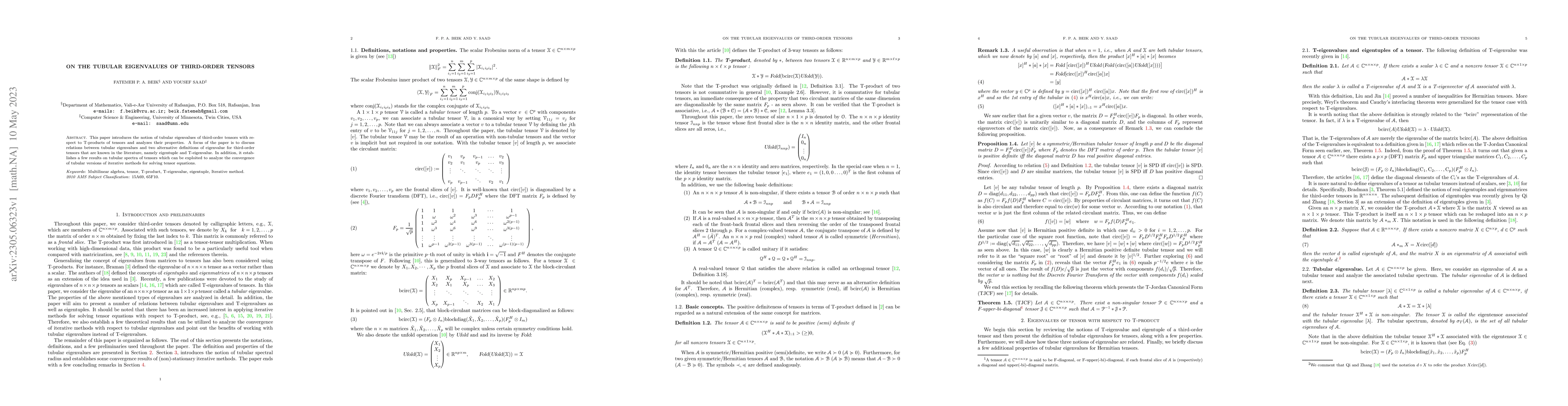 Thumbnail for On the tubular eigenvalues of third-order tensors