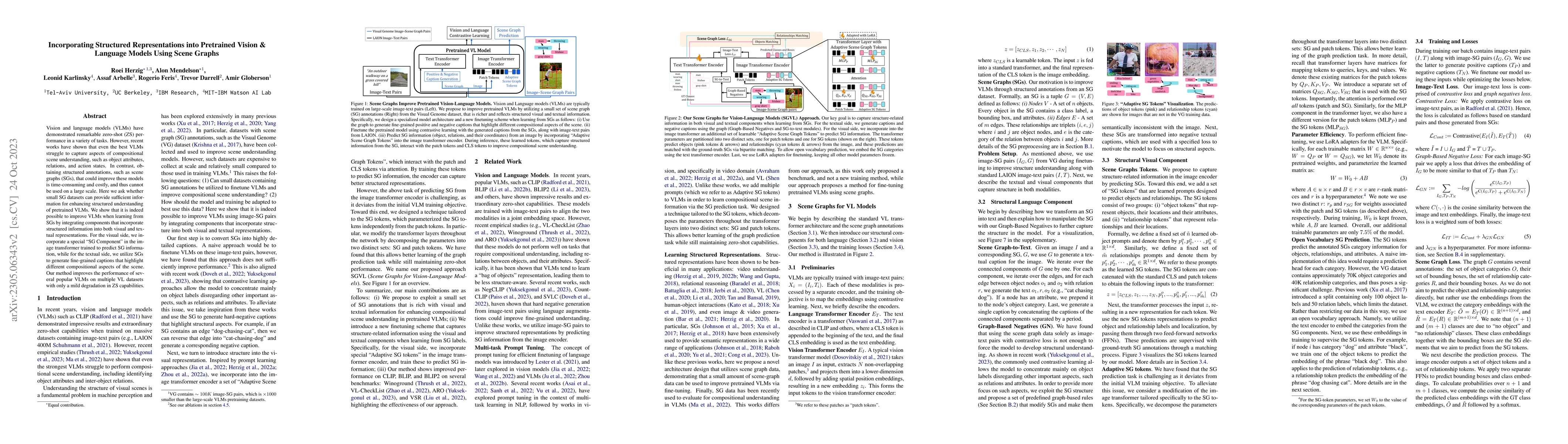 Thumbnail for Incorporating Structured Representations into Pretrained Vision &
  Language Models Using Scene Graphs