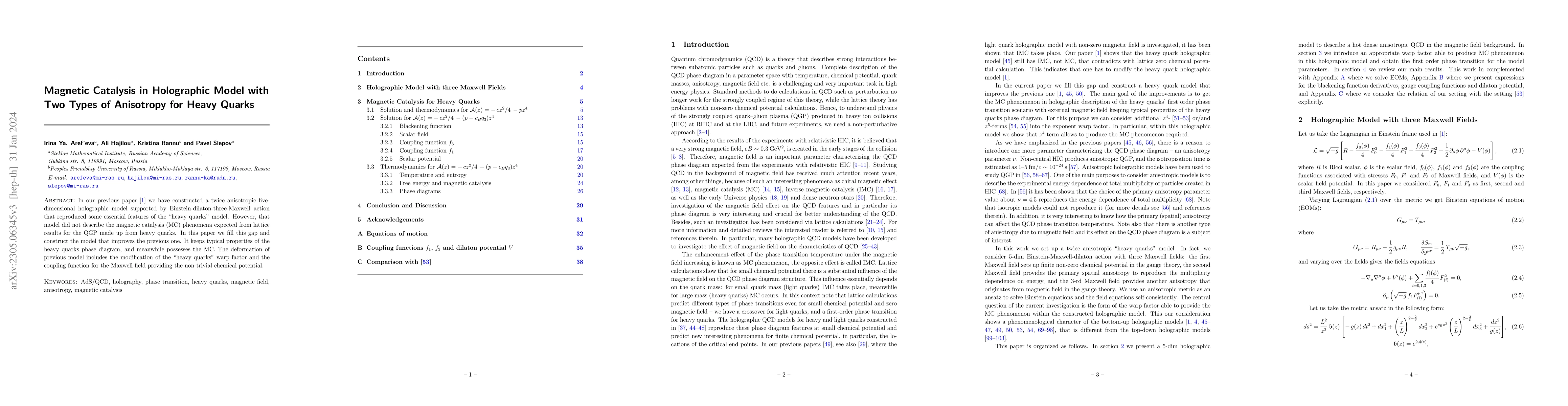 Thumbnail for Magnetic Catalysis in Holographic Model with Two Types of Anisotropy for
  Heavy Quarks