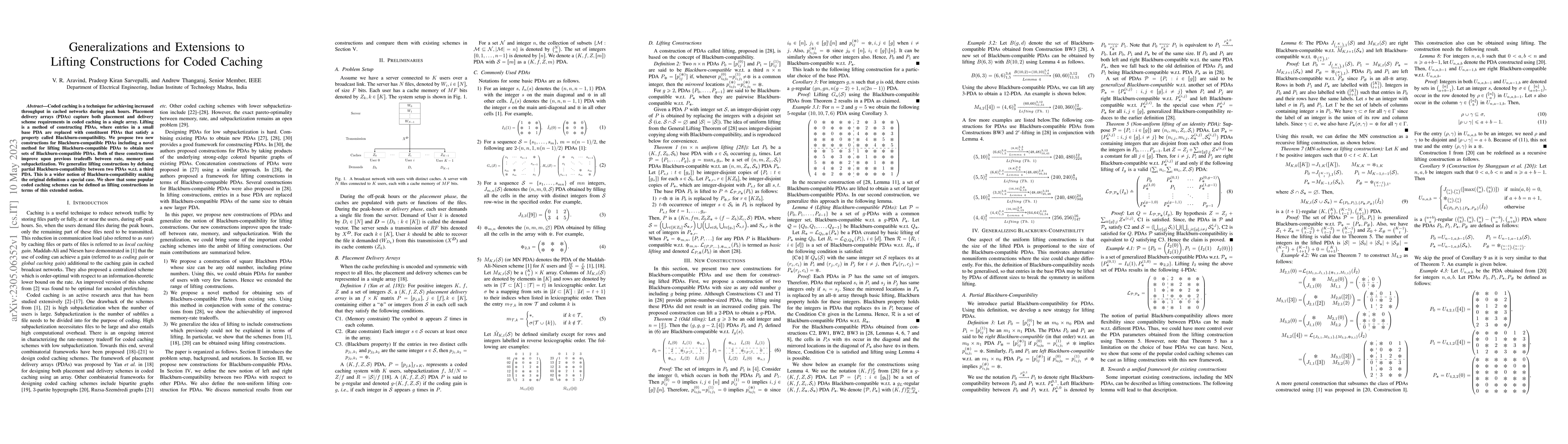 Thumbnail for Generalizations and Extensions to Lifting Constructions for Coded
  Caching