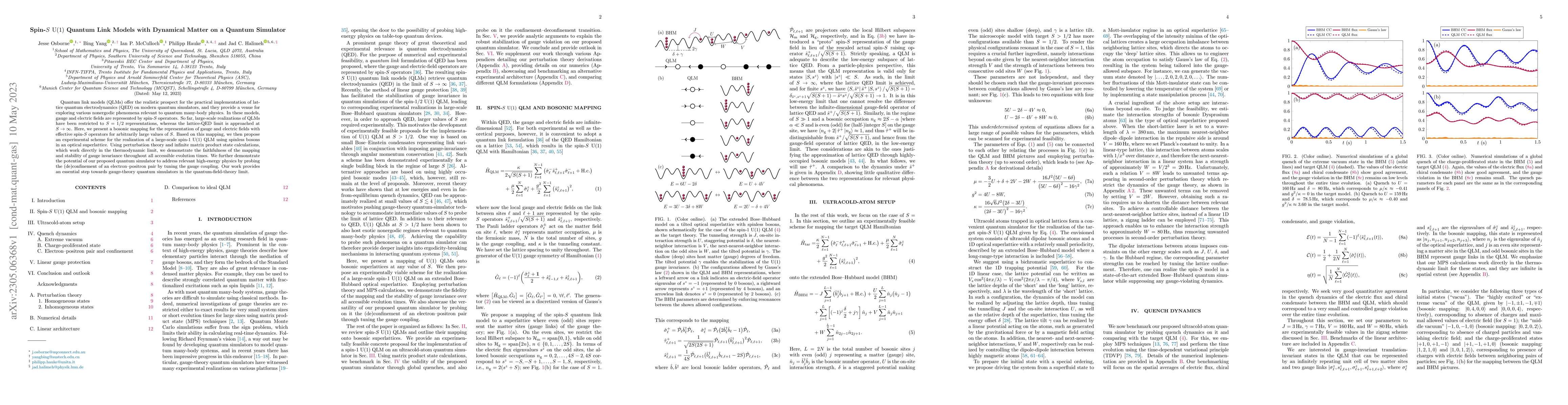 Thumbnail for Spin-$S$ $\mathrm{U}(1)$ Quantum Link Models with Dynamical Matter on a
  Quantum Simulator