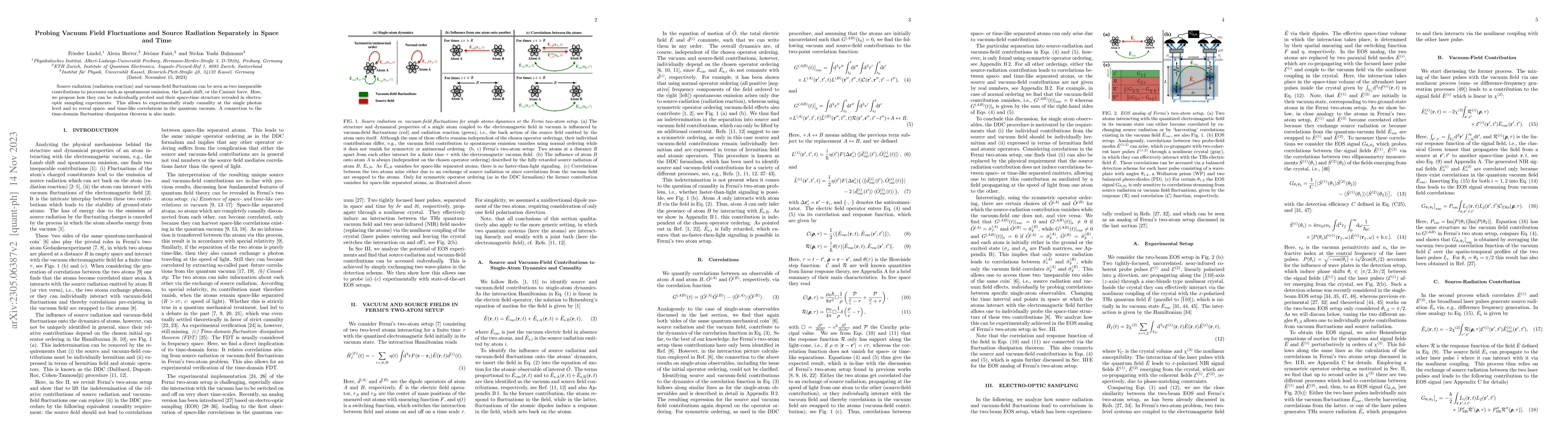 Thumbnail for Probing Vacuum Field Fluctuations and Source Radiation Separately in
  Space and Time
