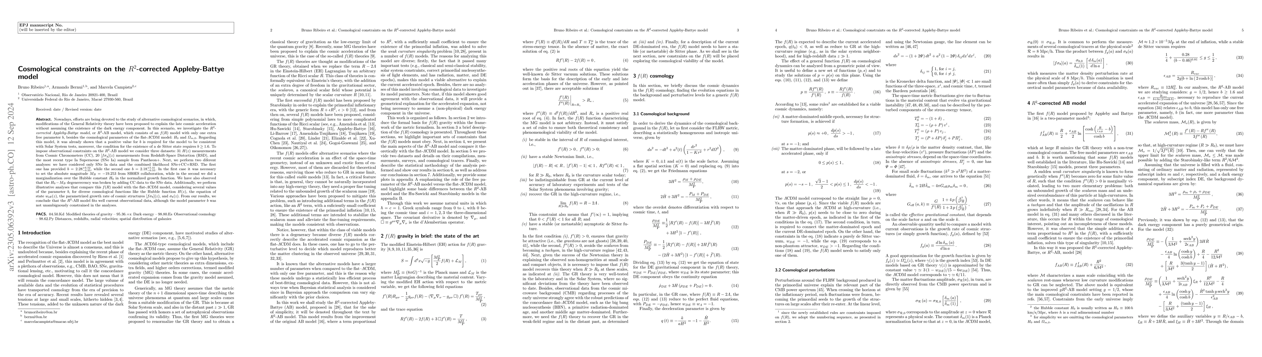 Thumbnail for Cosmological constraints on R2-AB model