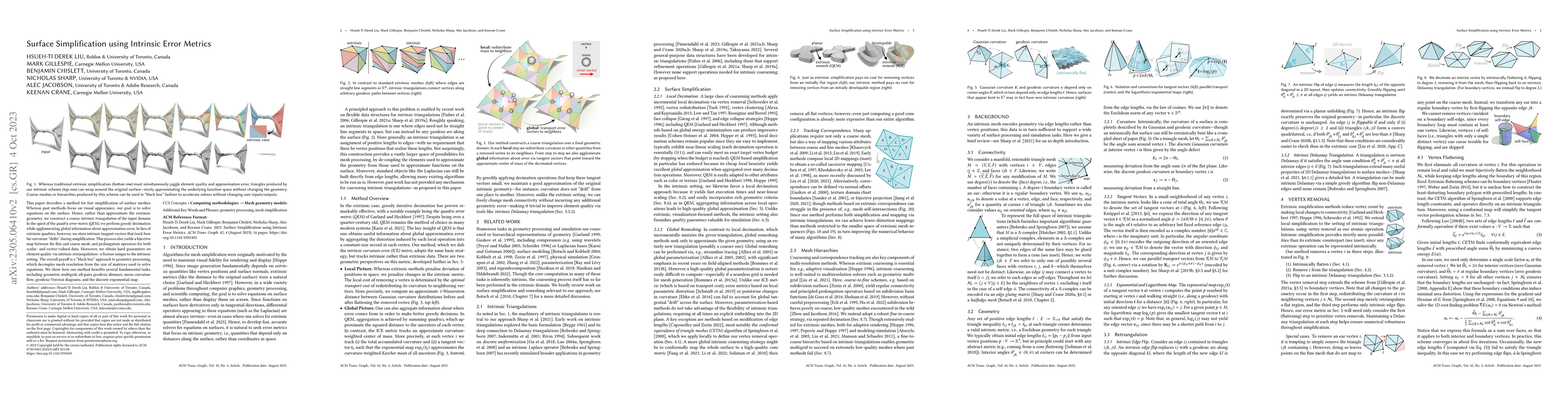 Thumbnail for Surface Simplification using Intrinsic Error Metrics
