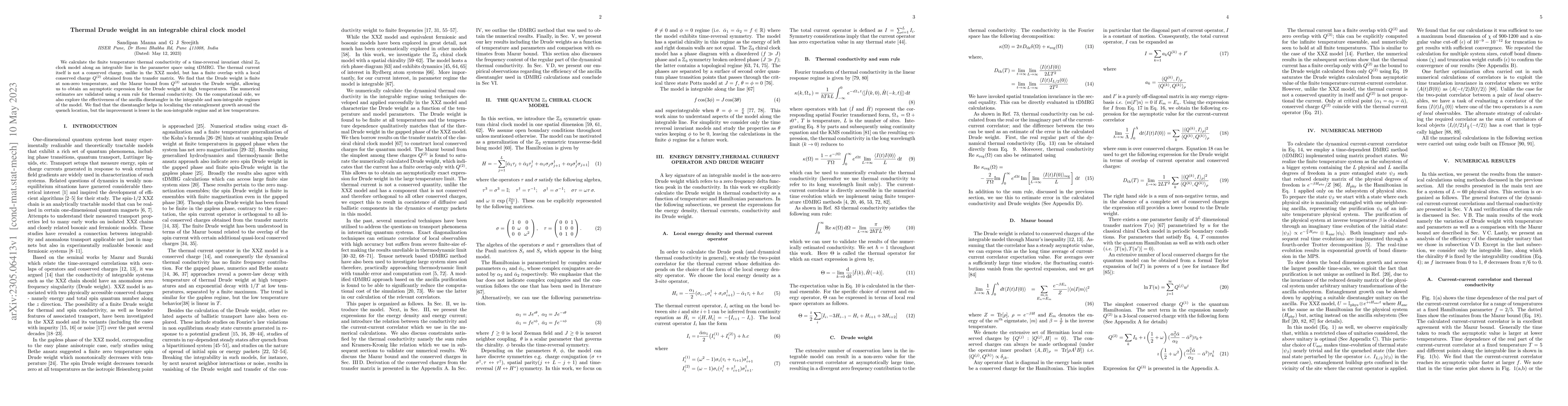 Thumbnail for Thermal Drude weight in an integrable chiral clock model