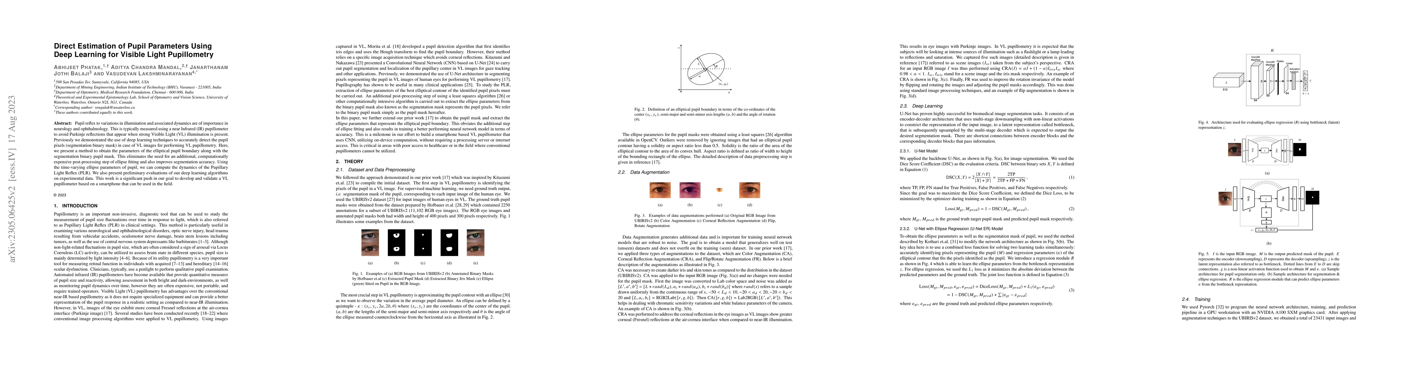 Thumbnail for Direct Estimation of Pupil Parameters Using Deep Learning for Visible
  Light Pupillometry