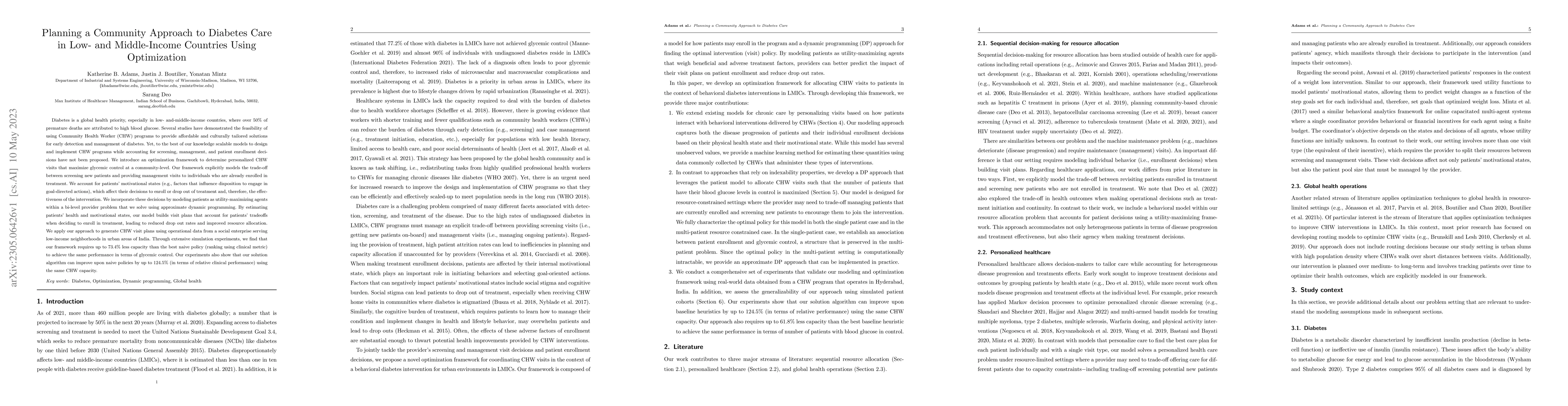 Thumbnail for Planning a Community Approach to Diabetes Care in Low- and Middle-Income
  Countries Using Optimization