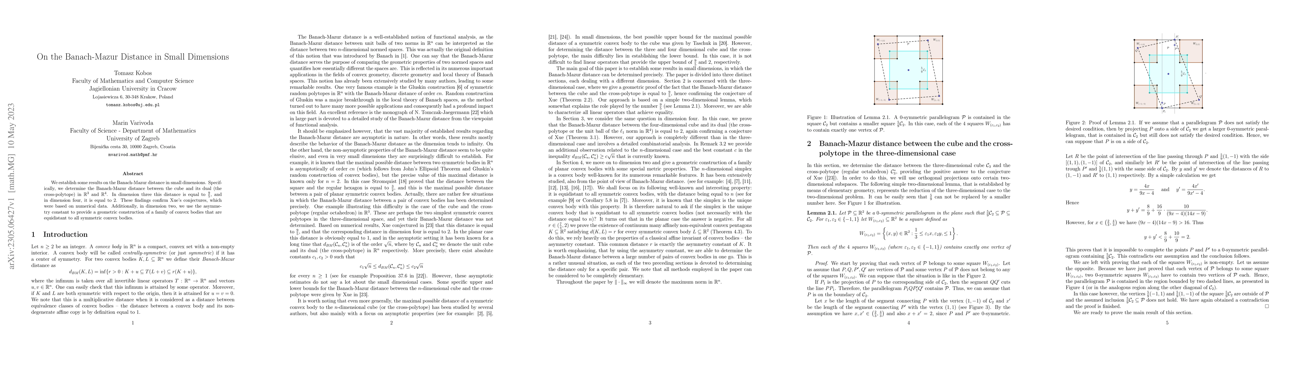 Thumbnail for On the Banach-Mazur Distance in Small Dimensions