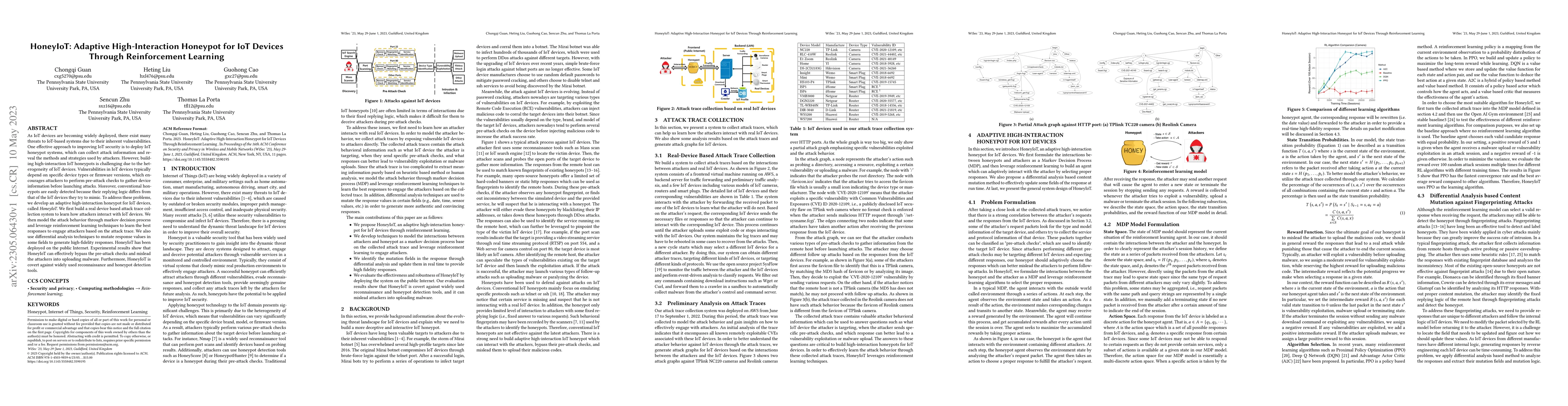 Thumbnail for HoneyIoT: Adaptive High-Interaction Honeypot for IoT Devices Through
  Reinforcement Learning