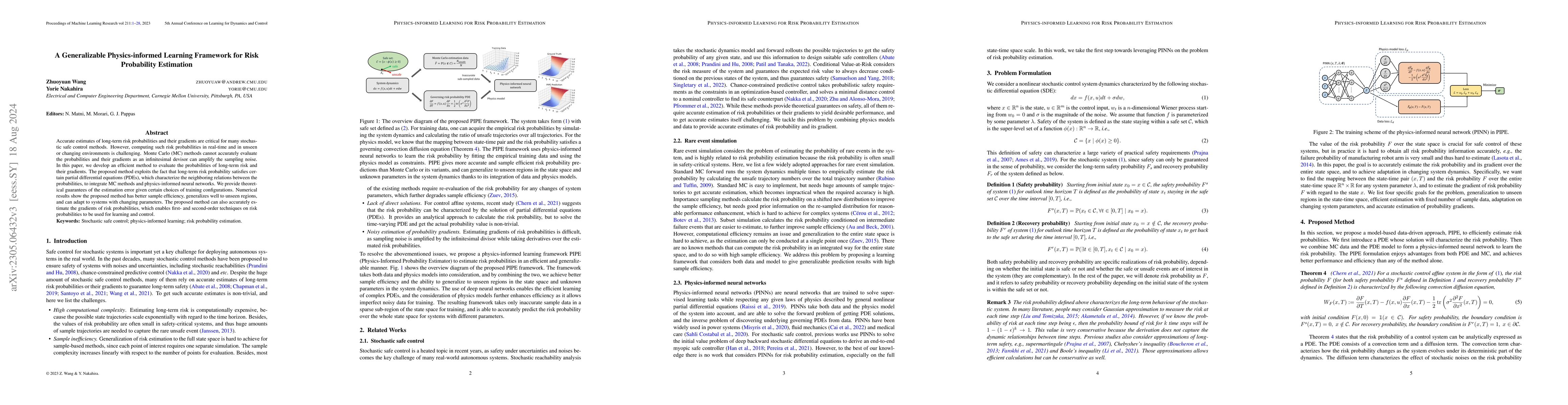 Thumbnail for A Generalizable Physics-informed Learning Framework for Risk Probability
  Estimation