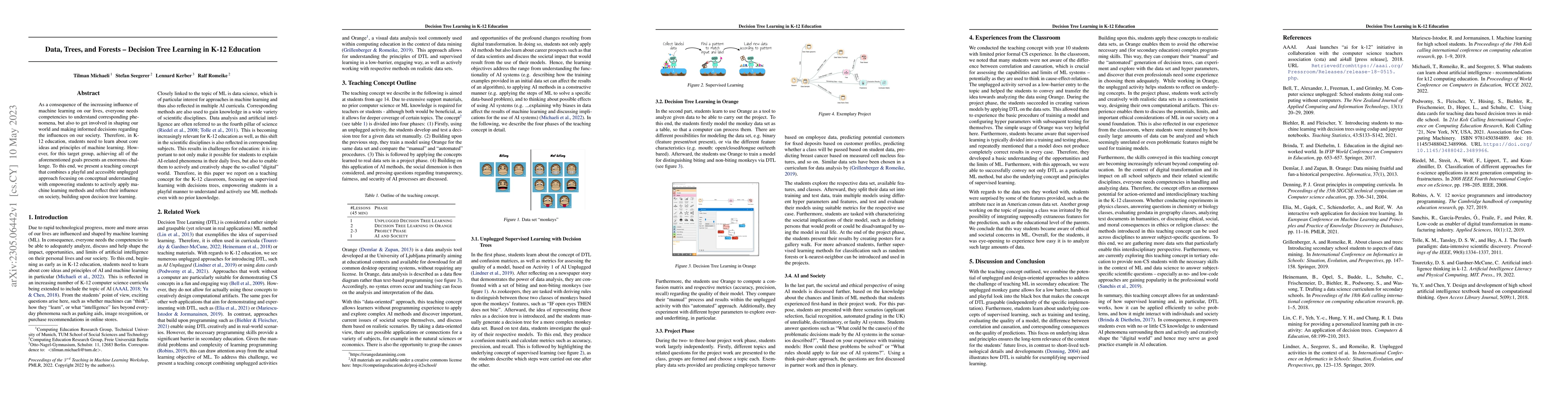 Thumbnail for Data, Trees, and Forests -- Decision Tree Learning in K-12 Education