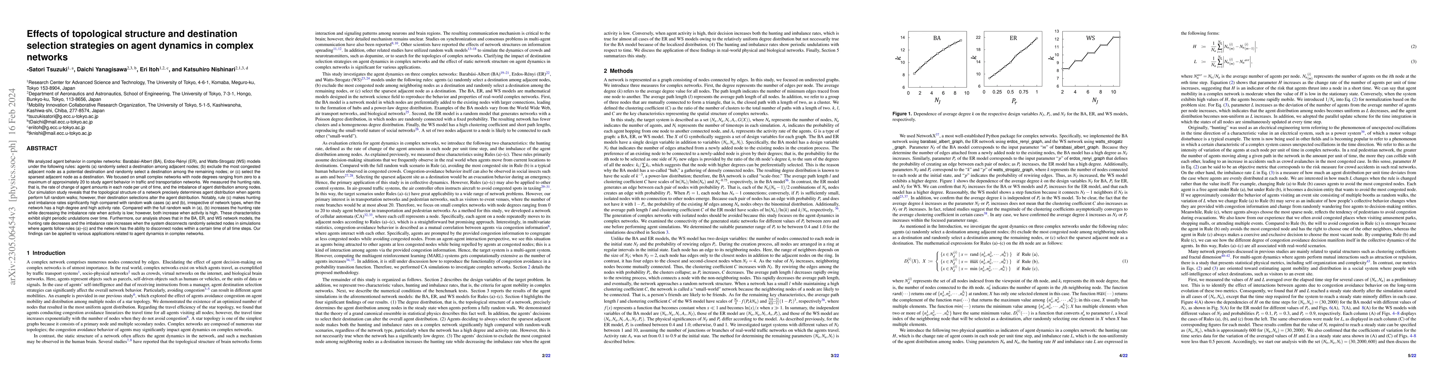 Thumbnail for Effects of topological structure and destination selection strategies on
  agent dynamics in complex networks