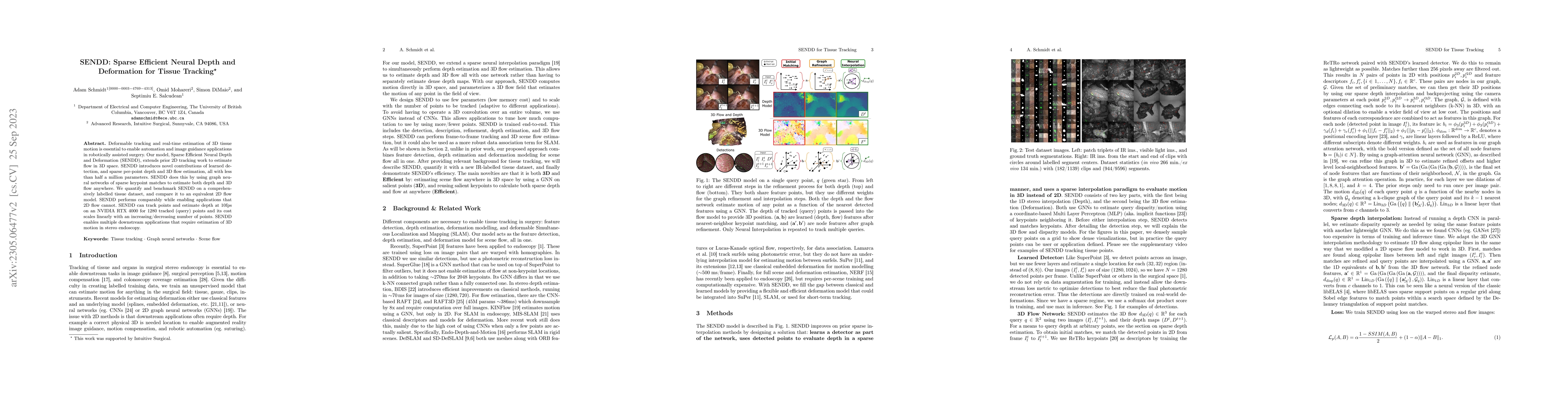 Thumbnail for SENDD: Sparse Efficient Neural Depth and Deformation for Tissue Tracking