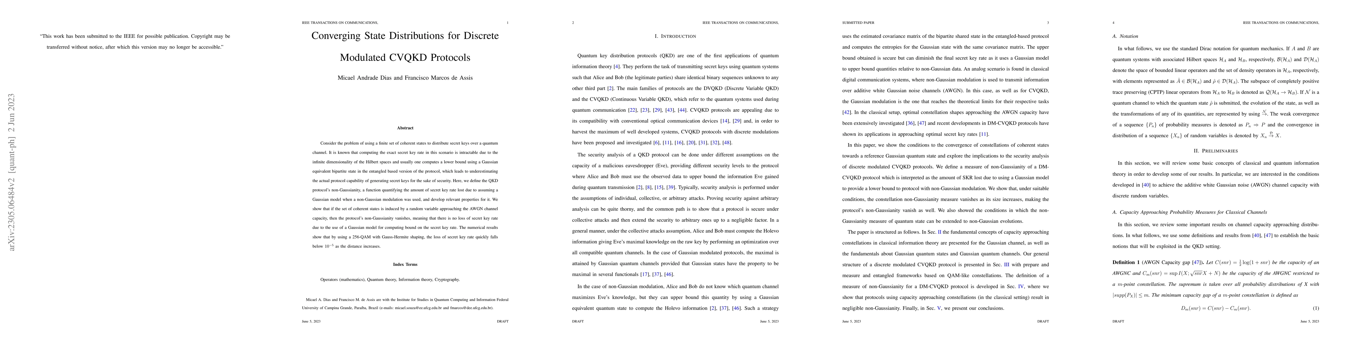 Thumbnail for Converging State Distributions for Discrete Modulated CVQKD Protocols