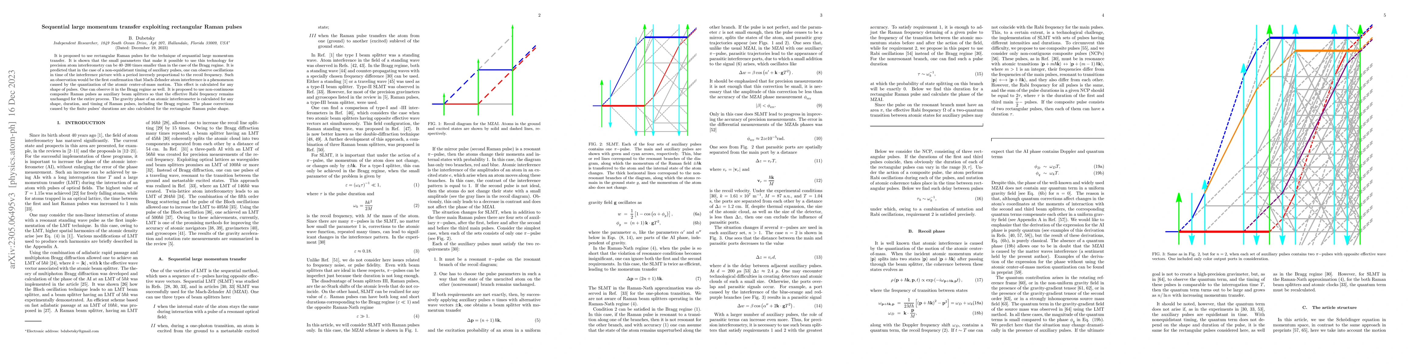 Thumbnail for Sequantial large momentum transfer exploiting rectangular Raman pulses