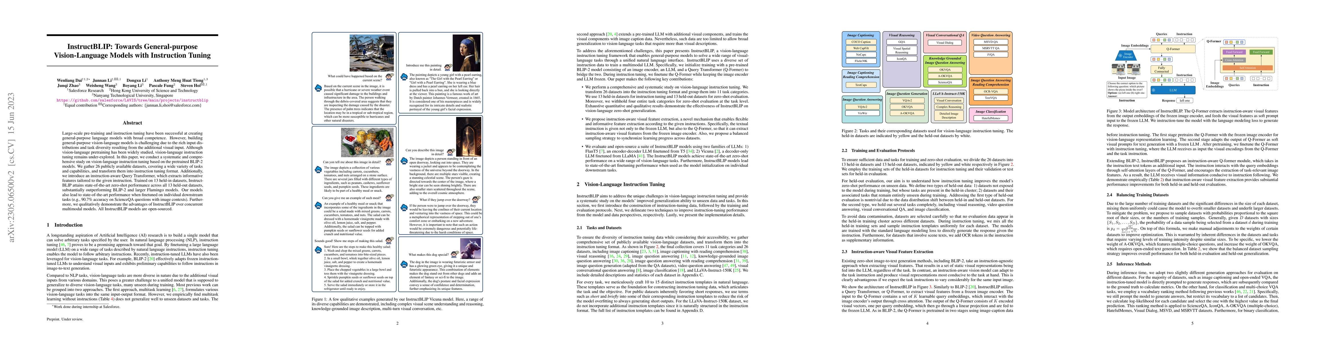 Thumbnail for InstructBLIP: Towards General-purpose Vision-Language Models with
  Instruction Tuning