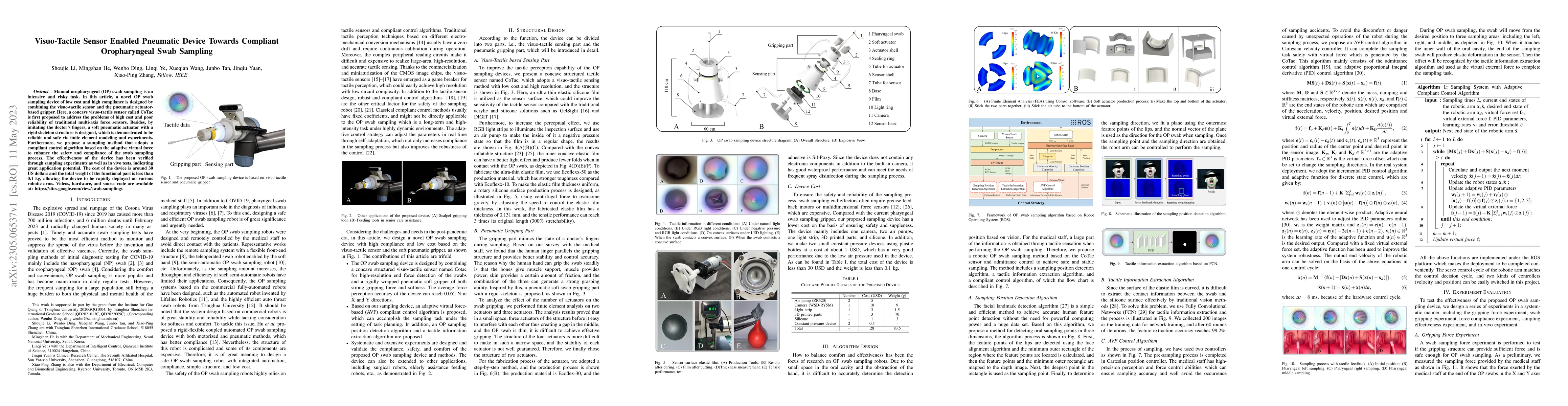 Thumbnail for Visuotactile Sensor Enabled Pneumatic Device Towards Compliant
  Oropharyngeal Swab Sampling