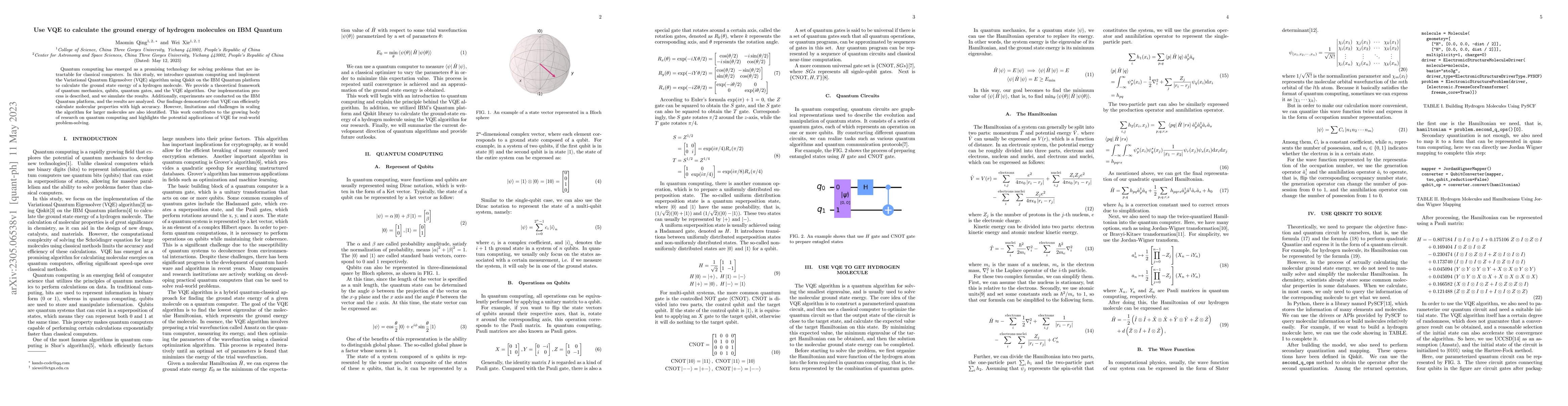 Thumbnail for Use VQE to calculate the ground energy of hydrogen molecules on IBM
  Quantum