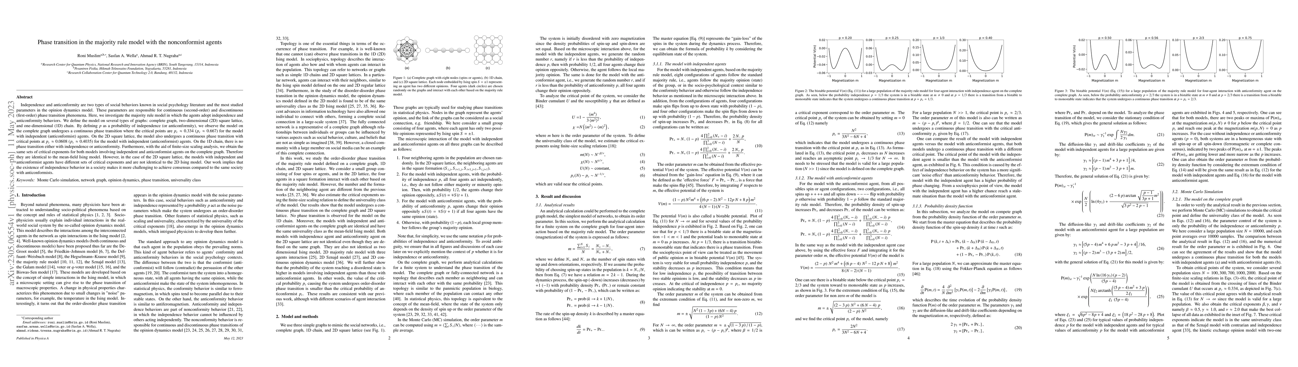 Thumbnail for Phase transition in the majority rule model with the nonconformist
  agents