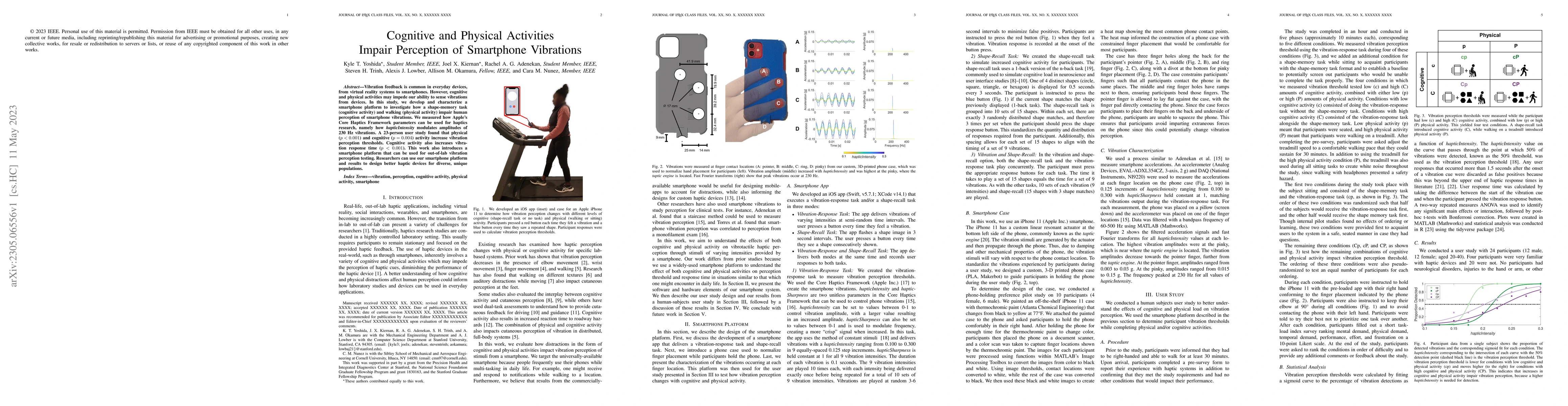 Thumbnail for Cognitive and Physical Activities Impair Perception of Smartphone
  Vibrations