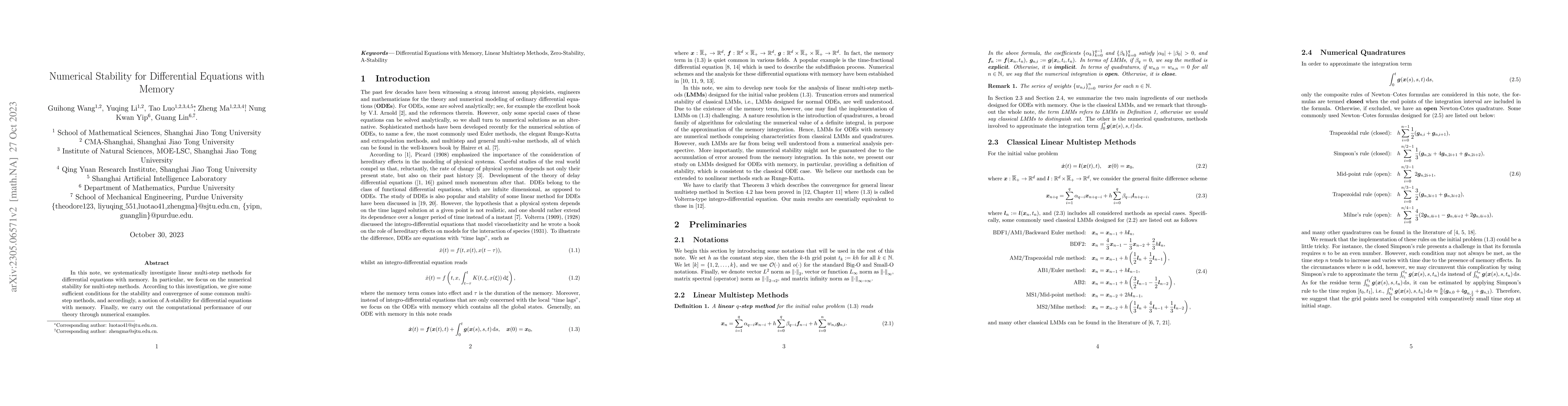 Thumbnail for Numerical Stability for Differential Equations with Memory