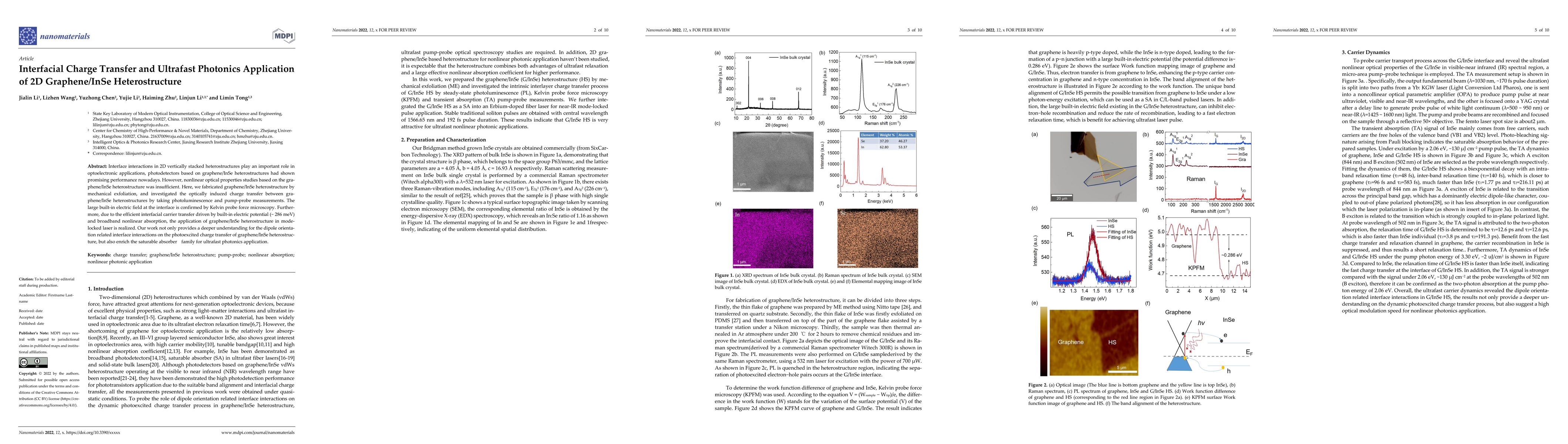 Thumbnail for Interfacial Charge Transfer and Ultrafast Photonics Application of 2D
  Graphene/InSe Heterostructure