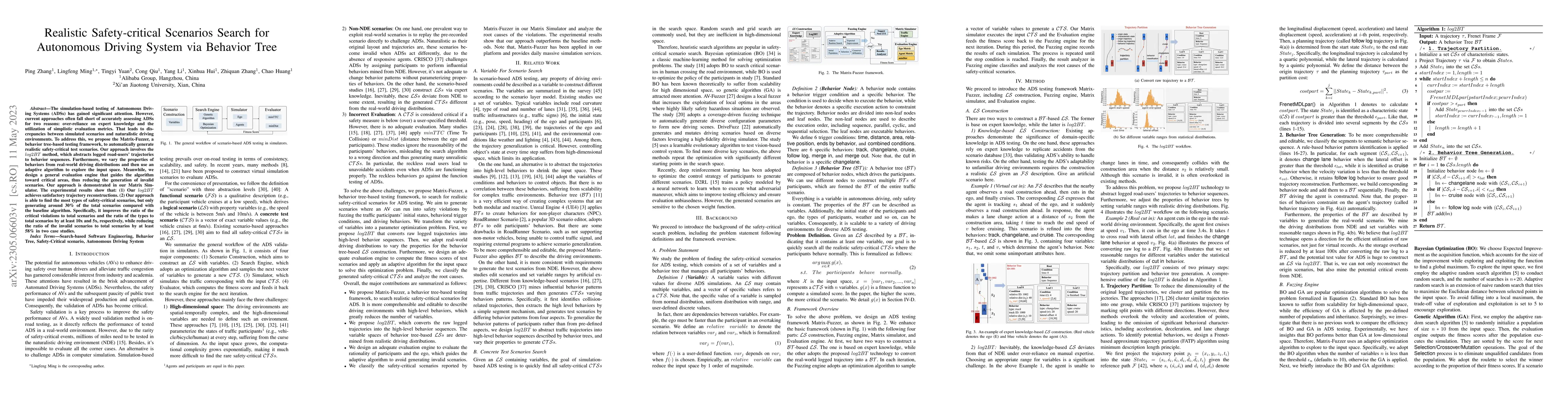 Thumbnail for Realistic Safety-critical Scenarios Search for Autonomous Driving System
  via Behavior Tree