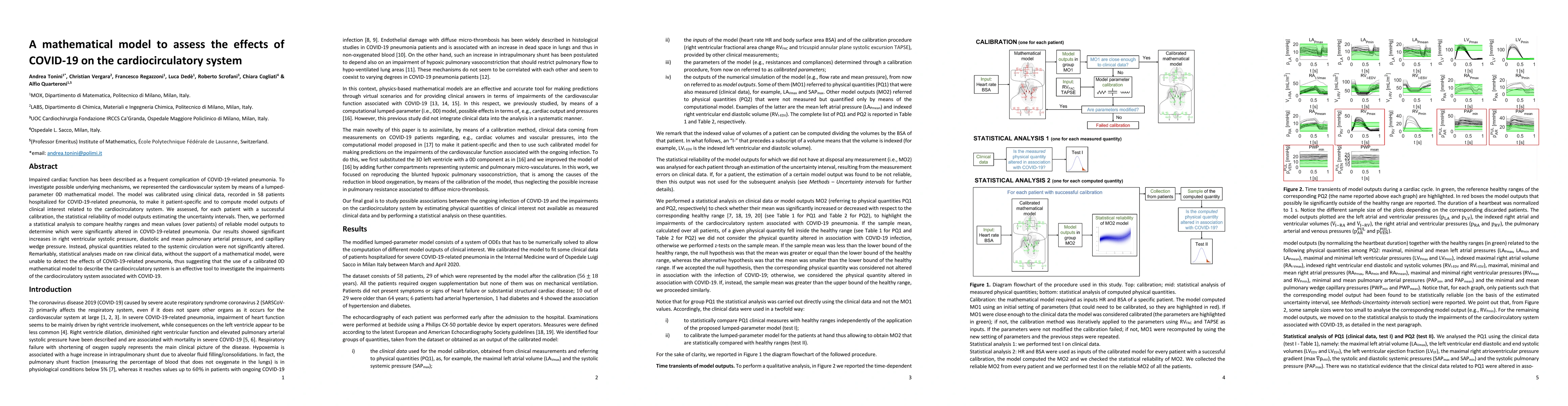 Thumbnail for A mathematical model to assess the effects of COVID-19 on the
  cardiocirculatory system